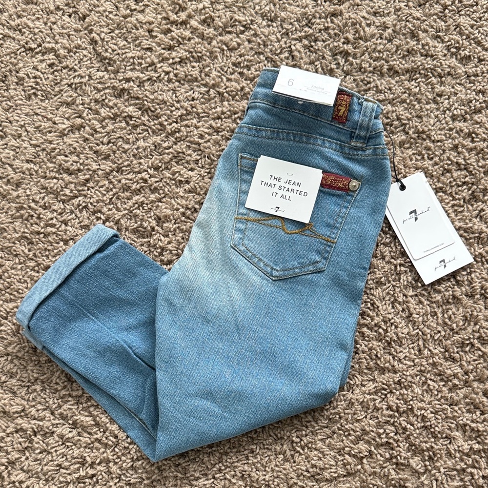7 For All Mankind Light Blue Crop Jeans